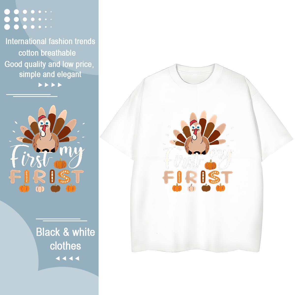 Female Women Tees 230g Cotton letter Daily Outfit T shirt Crew Neck Breathable DIY Logo Clothes Shirt
