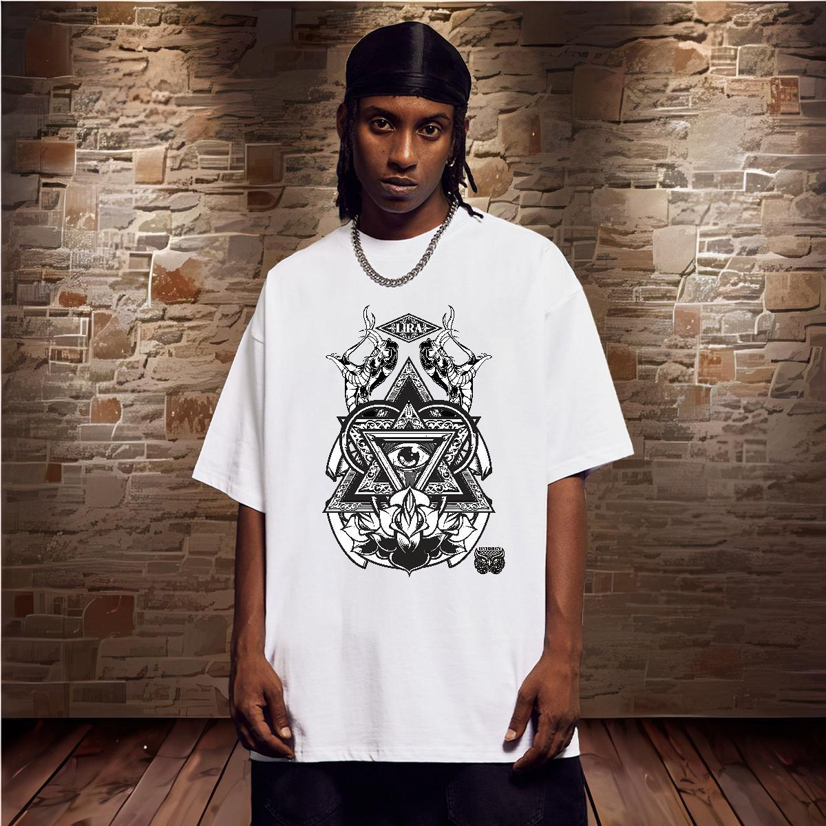 Free Shipping Man T Shirts 230g 100% Cotton eye of the devil Casual Custom Printing O Neck Short Sleeves Couples T Shirts Factory Direct Clothings