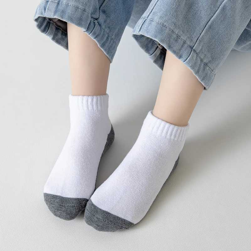5 Pairs/Lot Summer Children Socks 100% Cotton Kids Fashion Black White Gray Baby Girl Boy Socks Casual Short Socks For 1-12 Year CL240824