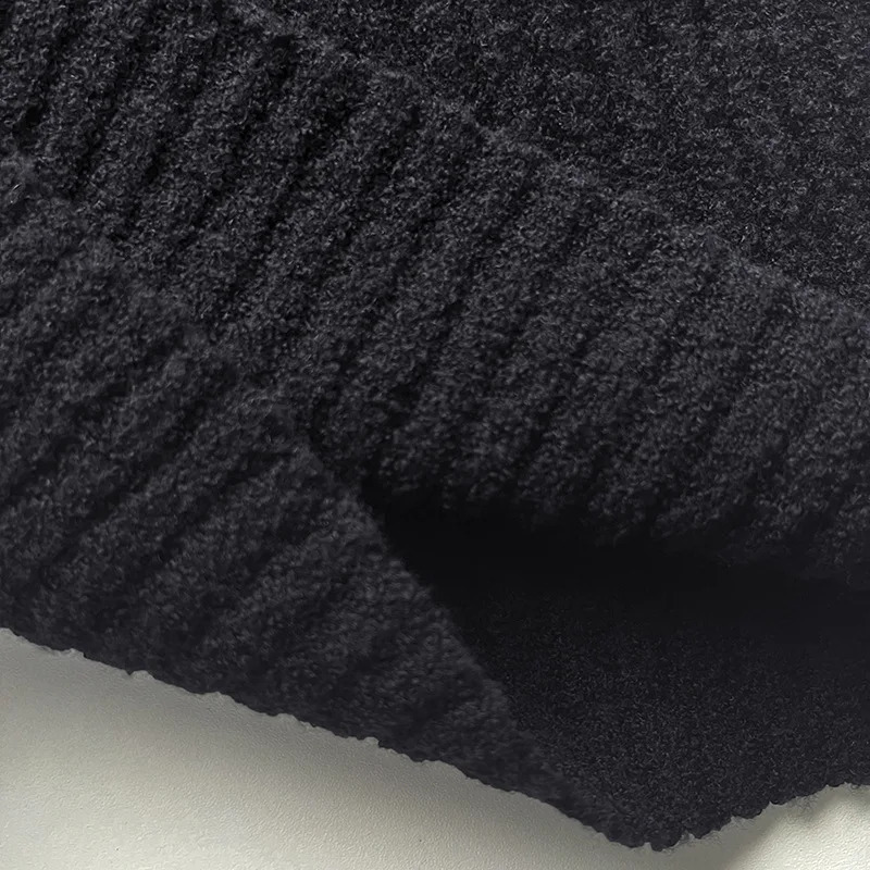 Autumn and Winter Tweed Yarn Wool V-neck Elastic Slim Long-sleeved Knitted Long Dress for Women 240824