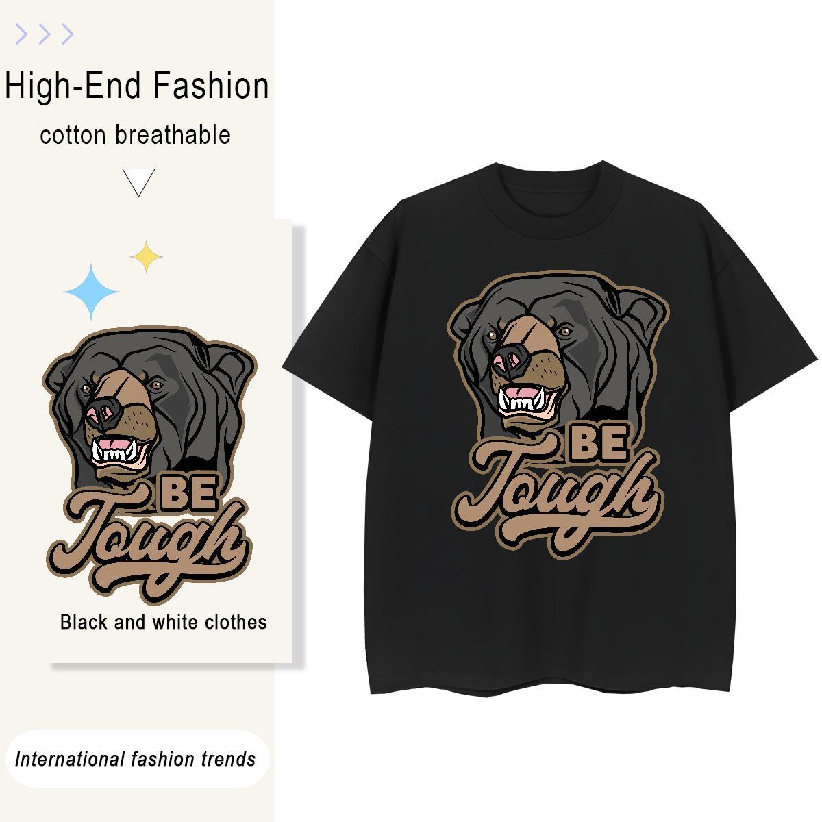 Designer Fashion Men Tops Tees angry High Street Hip Hop 100% Cotton 230g Polos Breathable Crew Neck Popular Man T Shirts Black White