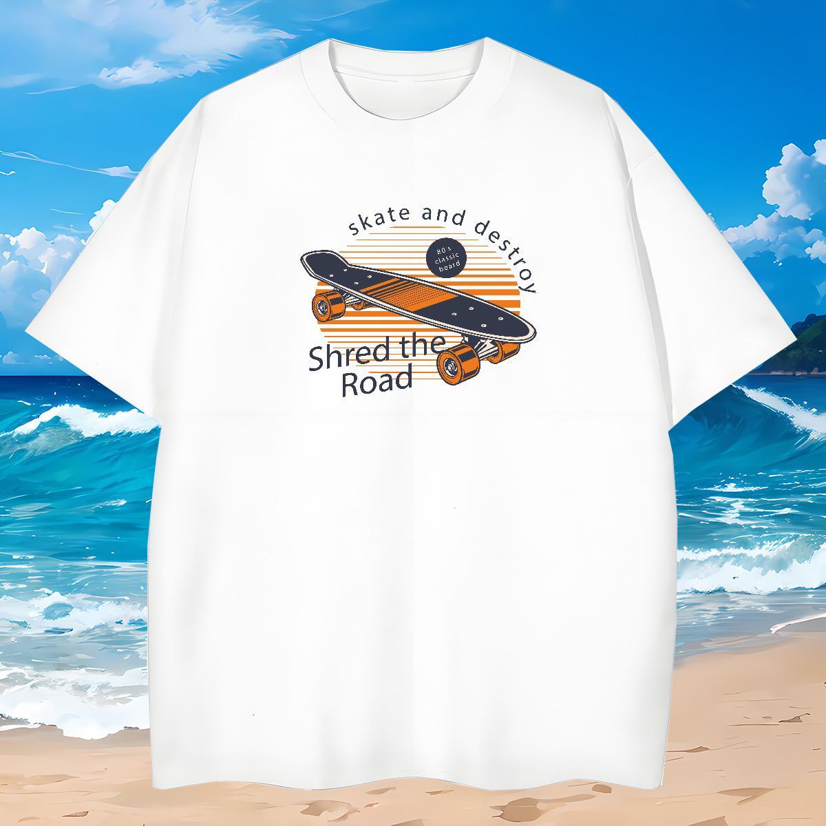 Loose Men T Shirts 100% Cotton 230g skateboarding Daily Wear Black White Breathable Short Sleeve Couples T Shirts Factory Direct Top Tees