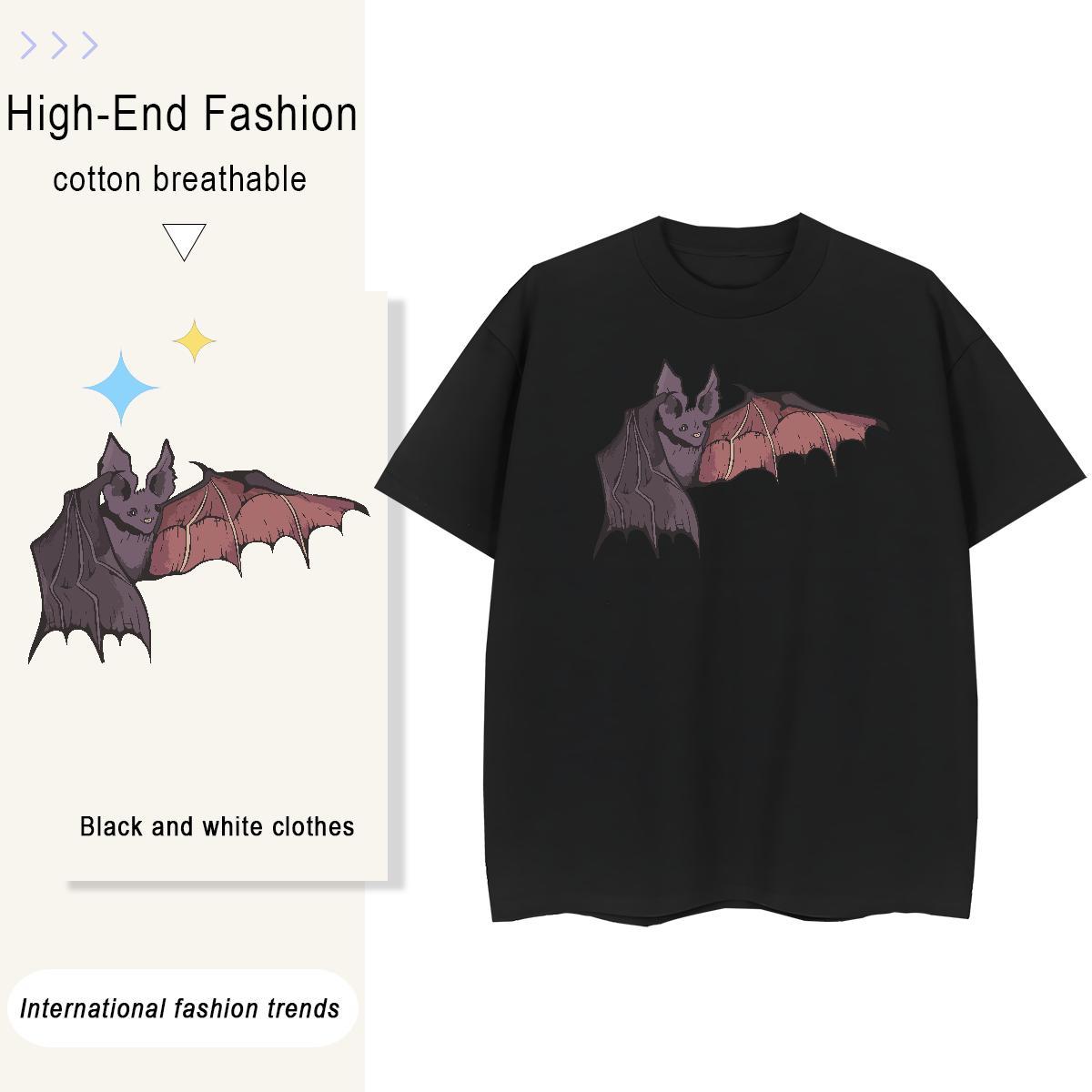 Customized Men Clothes T-Shirt bat Anime Printing Street 230g Cotton Polos Breathable Short Sleeve Wholesale T shirt Customized Print