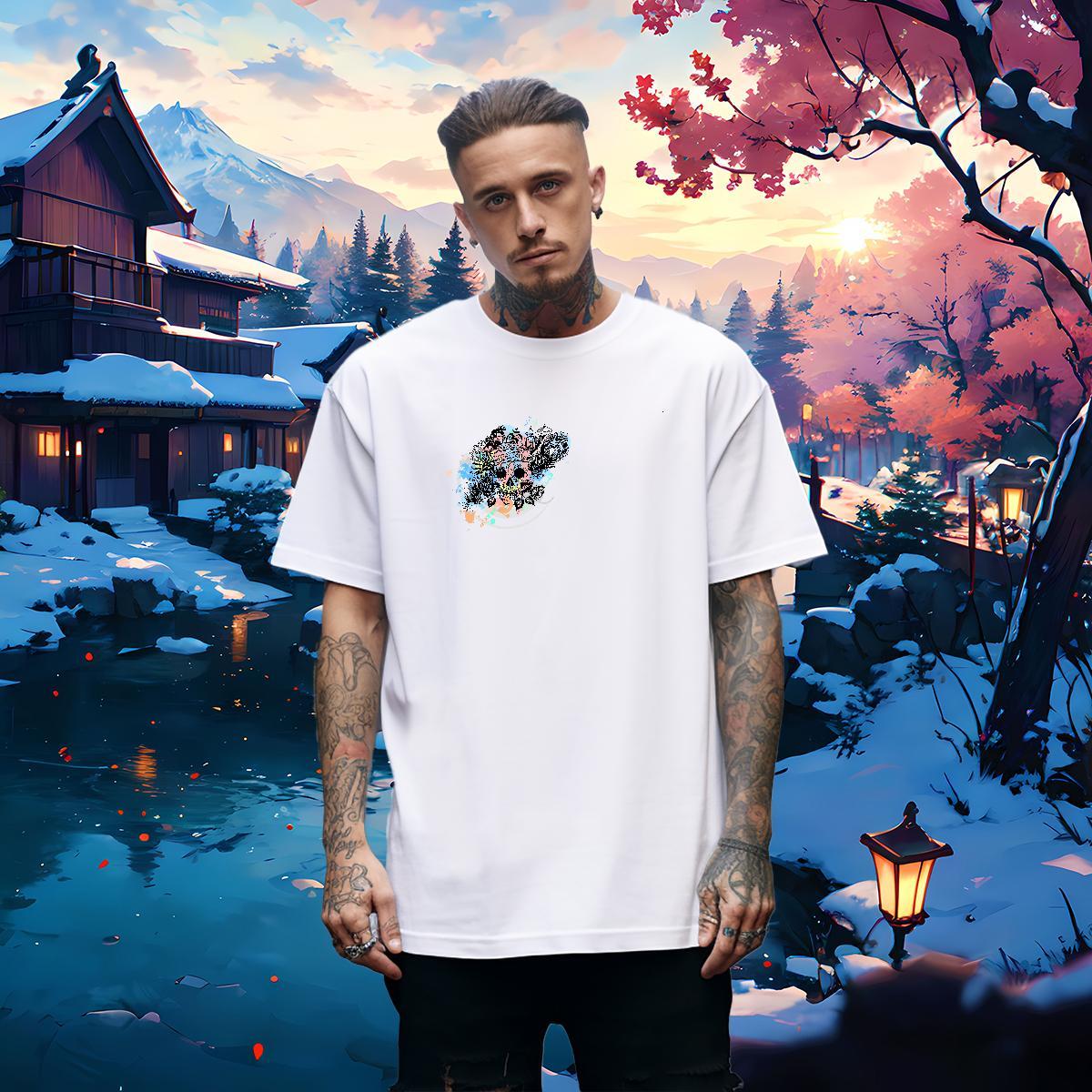 Cool Design T-Shirts 230g Cotton skull Daily Wear Plus Size Cartoon Short Sleeve O-Neck Men Tshirts Casual New Clothes
