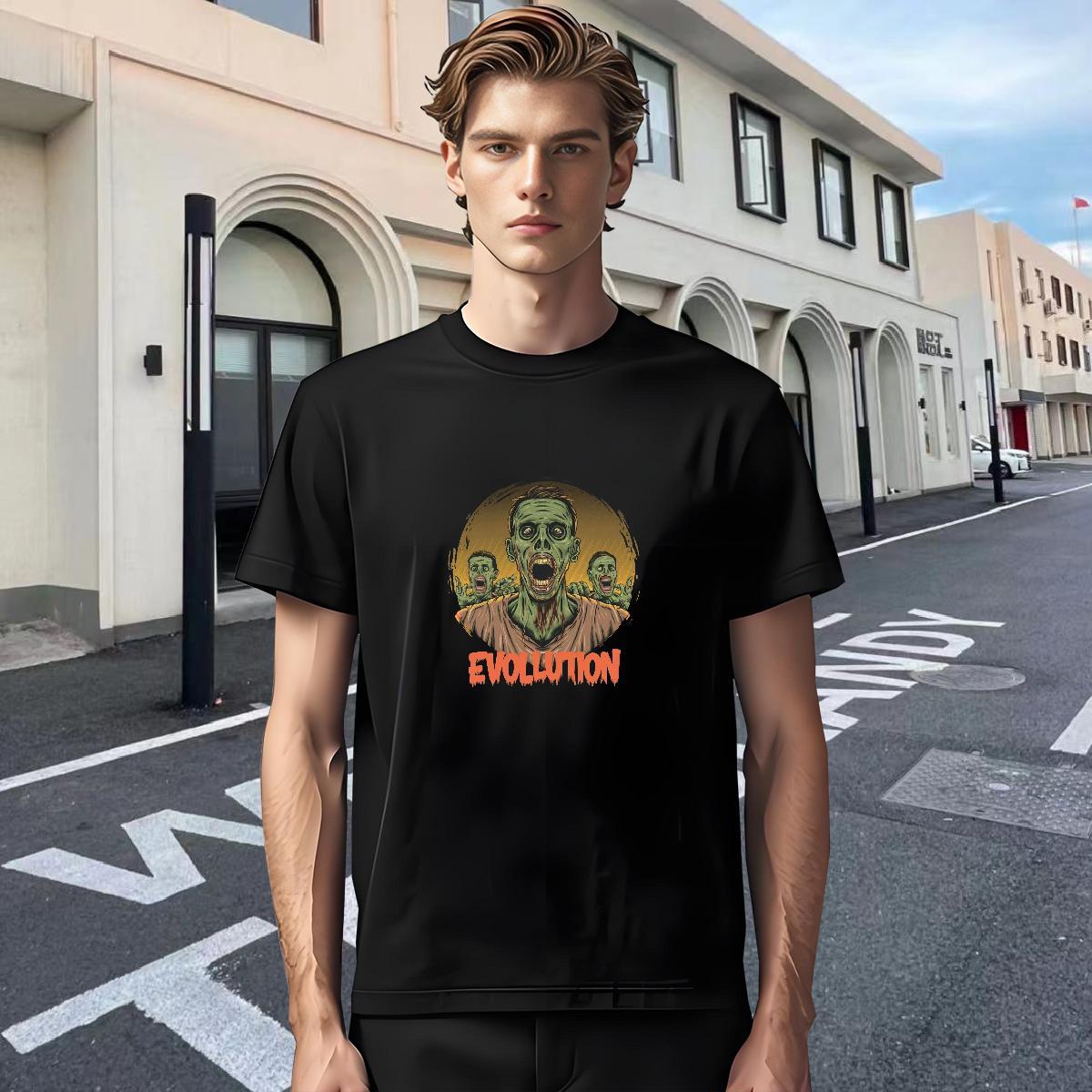 Loose Fit T shirt 230g Pure Cotton skull Daily Outfit Custom Print Oversized Breathable Men Tees DIY Tops Tees