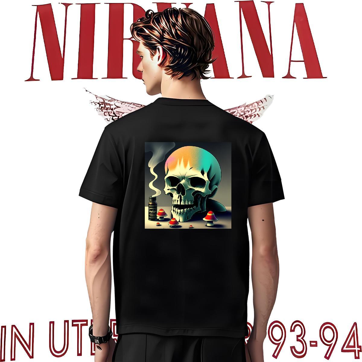 Loose Fit T Shirts Men 230g Pure Cotton skull Street wear Hip Hop Custom Big Size O Neck Short Sleeves Tshirt for Man Woman Wholesale Clothings