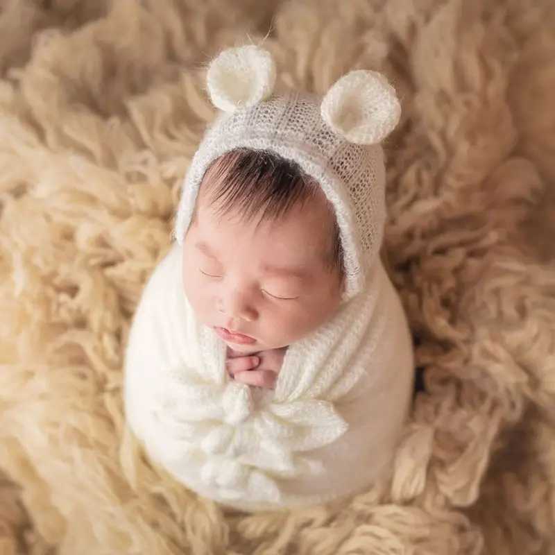 Newborn Soft Sleeping Bag Pillow Bow-knot Wraps Blanket Photography Props Hundred Days Photo Props M240824