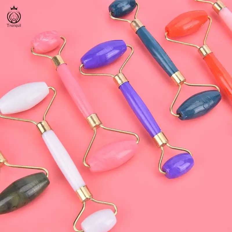 1 Set Face Spa Massager Neck Roller Gua Sha Scraper Board Face Lift Up Wrinkle Remover Face Roller Scraper Set CL240824