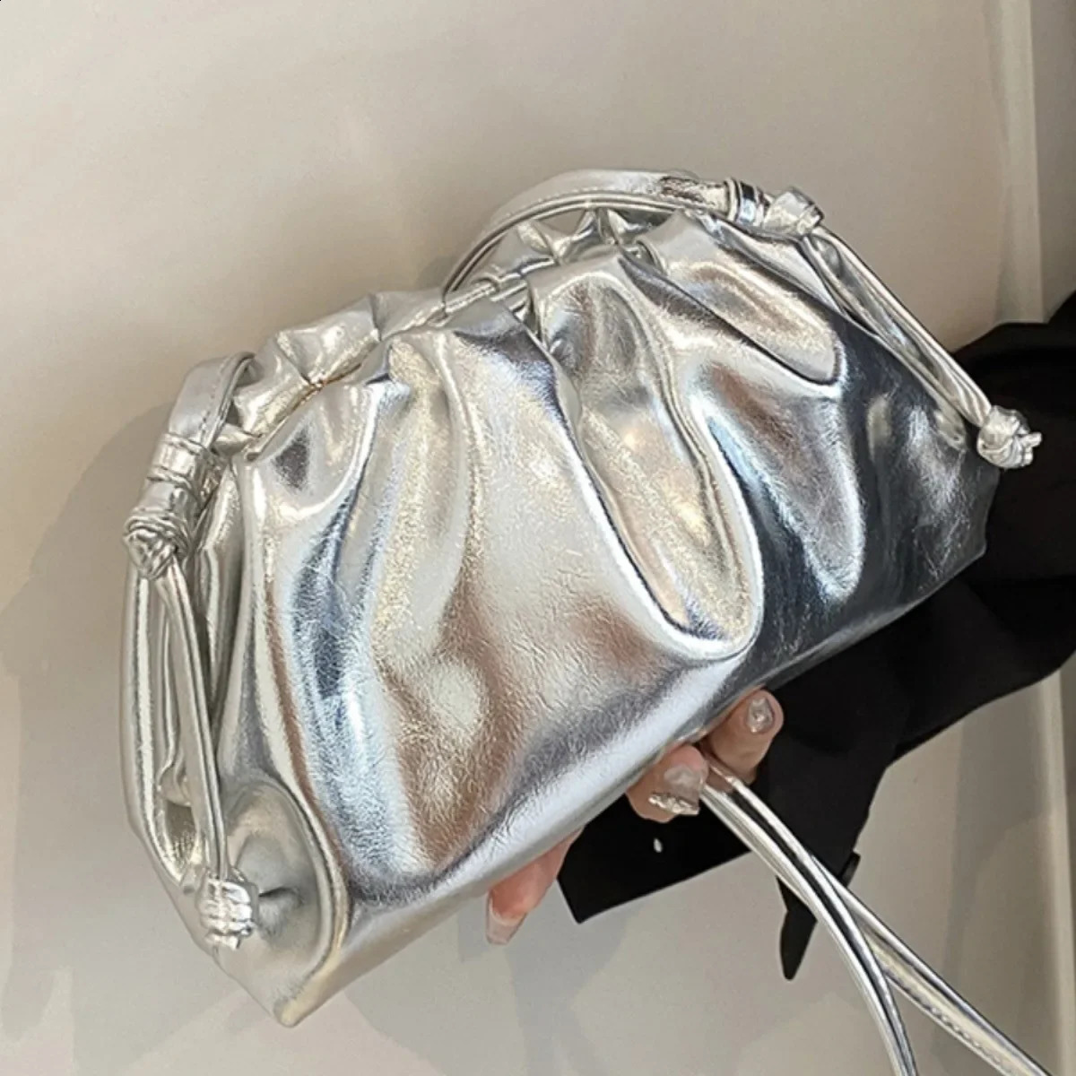 Gold Silver Fashion Cloud Hobos Bags Summer Trendy Simple Shoulder Bag Crossbody For Women Daily Shopping Handbag Purse 240823