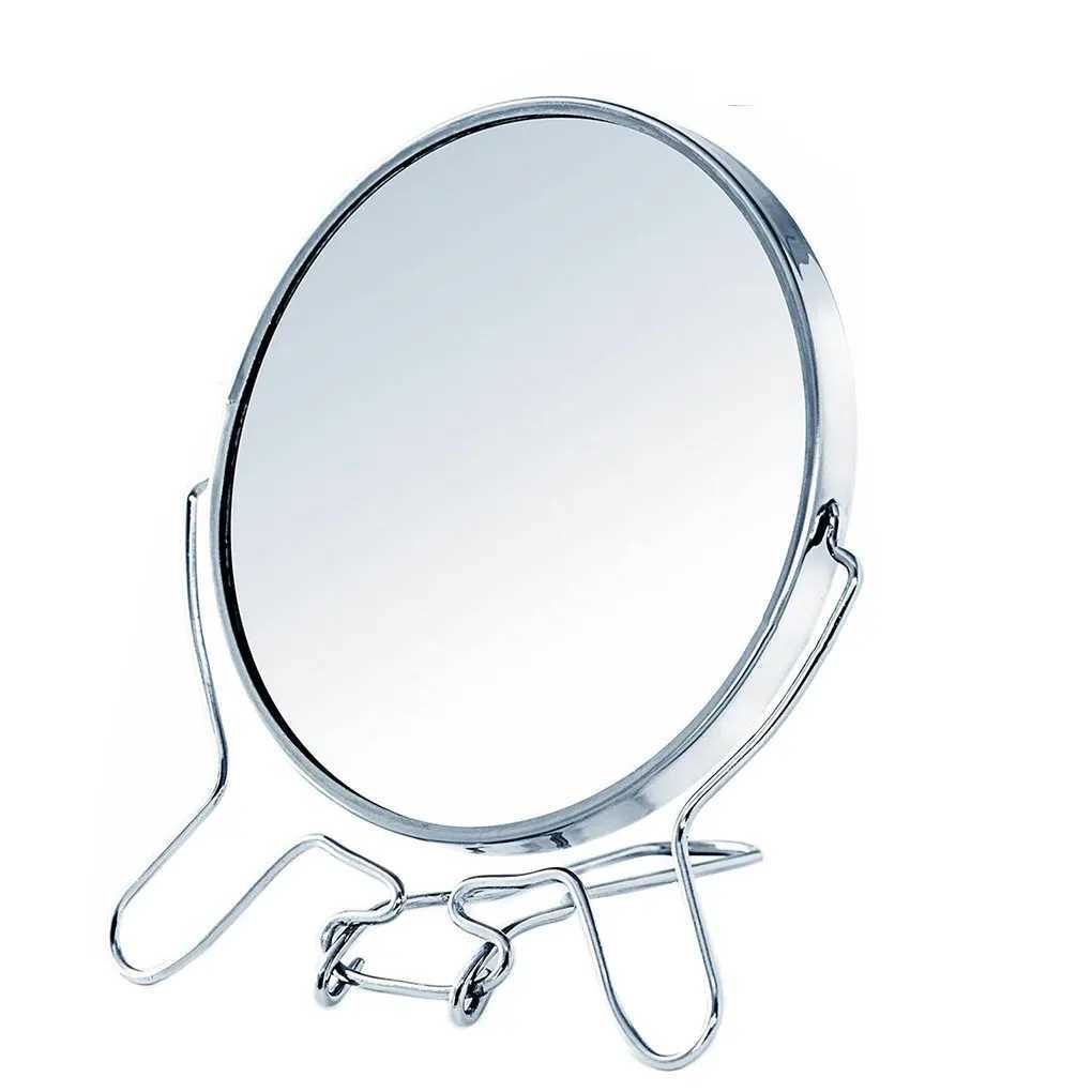 Makeup Cosmetic Mirror 4 Round 360 Degree Rotation 2 Face Tabletop Mirror Magnifier Stainless Steel Makeup Mirror StandingXJ241213