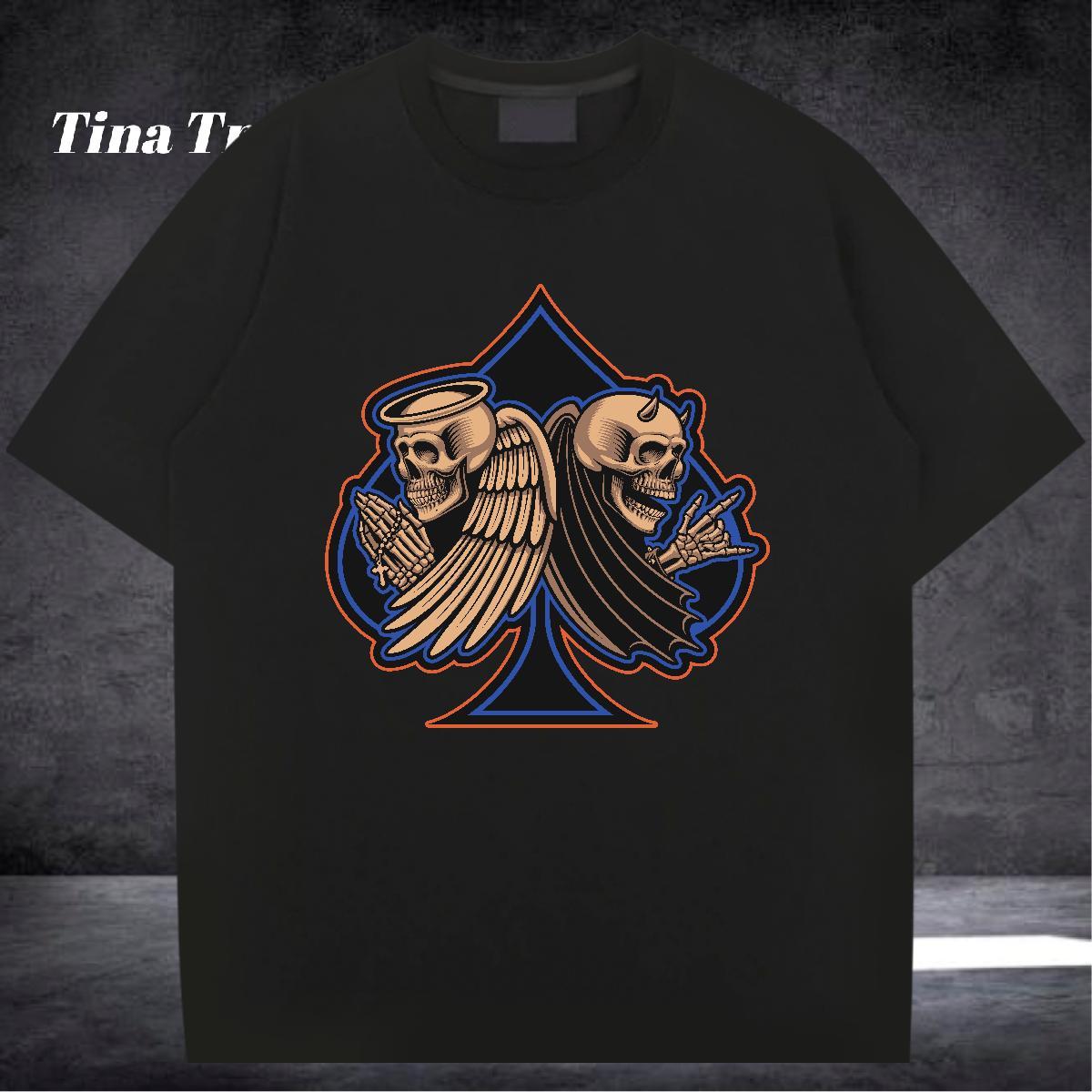 TOP Quality Man T Shirts 230g Cotton skull Summer Casual Customized Breathable Short Sleeve Men Tops Tees Designer Fashion Tee Shirt