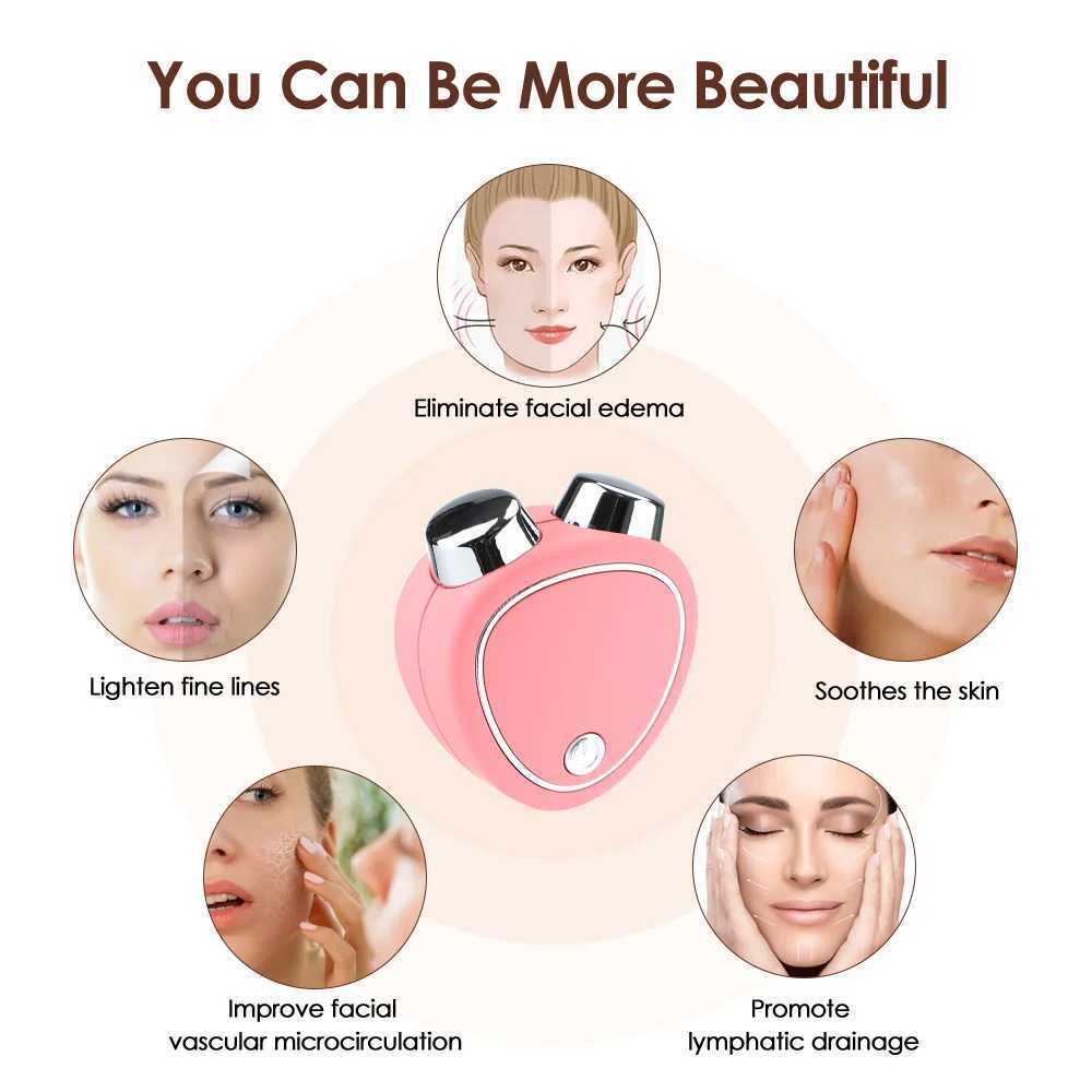 Mini EMS Electric Face Lift Roller Massager 3D Micro Current Sonic Vibration Facial Lifting Skin Firming Massage Beauty Devices CL240824