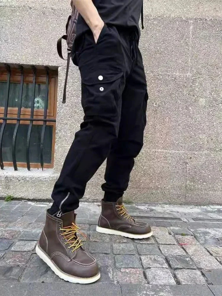 Mens Trouser Elastic Bicycle Autumn Outdoor Cargo Pants Hiking Motorcycle Long Horn Plus Fashion est Retro Harajuku 240823