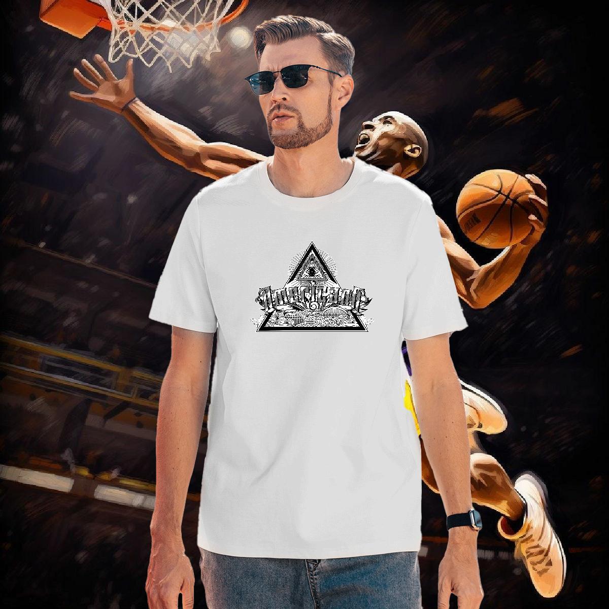 Classic T Shirt For Man 230g 100% Cotton eye of the devil Casual Oversized 4XL Crew Neck Men Tees 2024 DIY Tops Tees