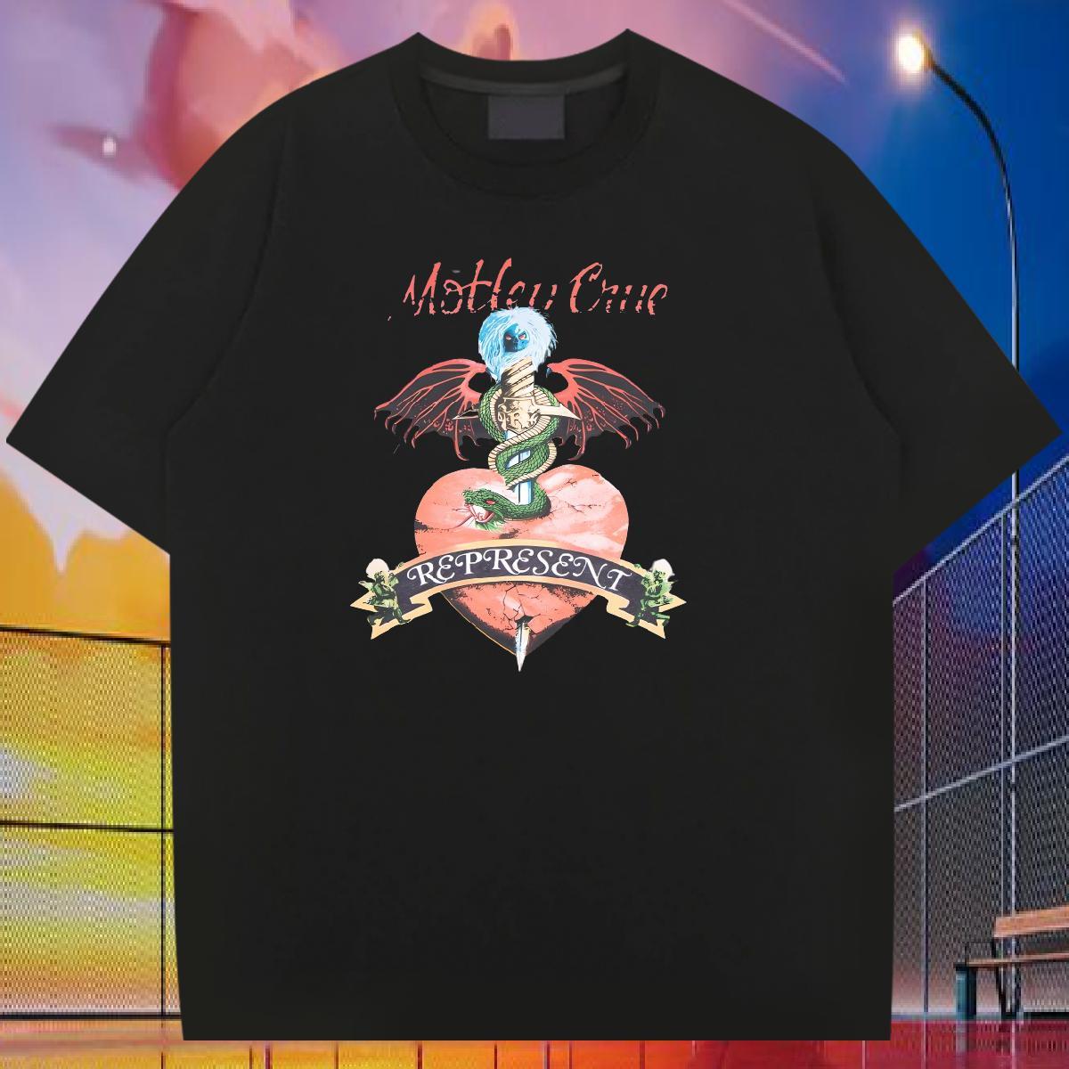 Unisex Men T Shirts 100% Cotton 230g skull Spring Summer Cartoon Print Crew Neck Tshirts 2024 New Tops