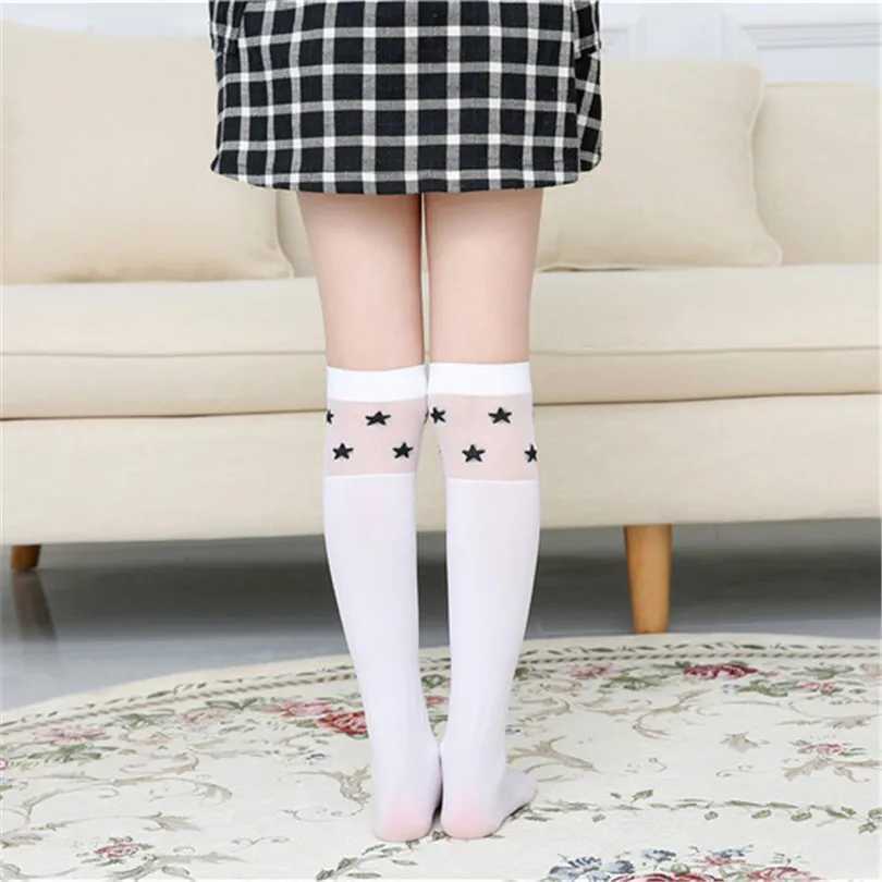 Summer Spring White school student girls over the knee high long socks cartoon animal design baby kids child princess stockings CL240824