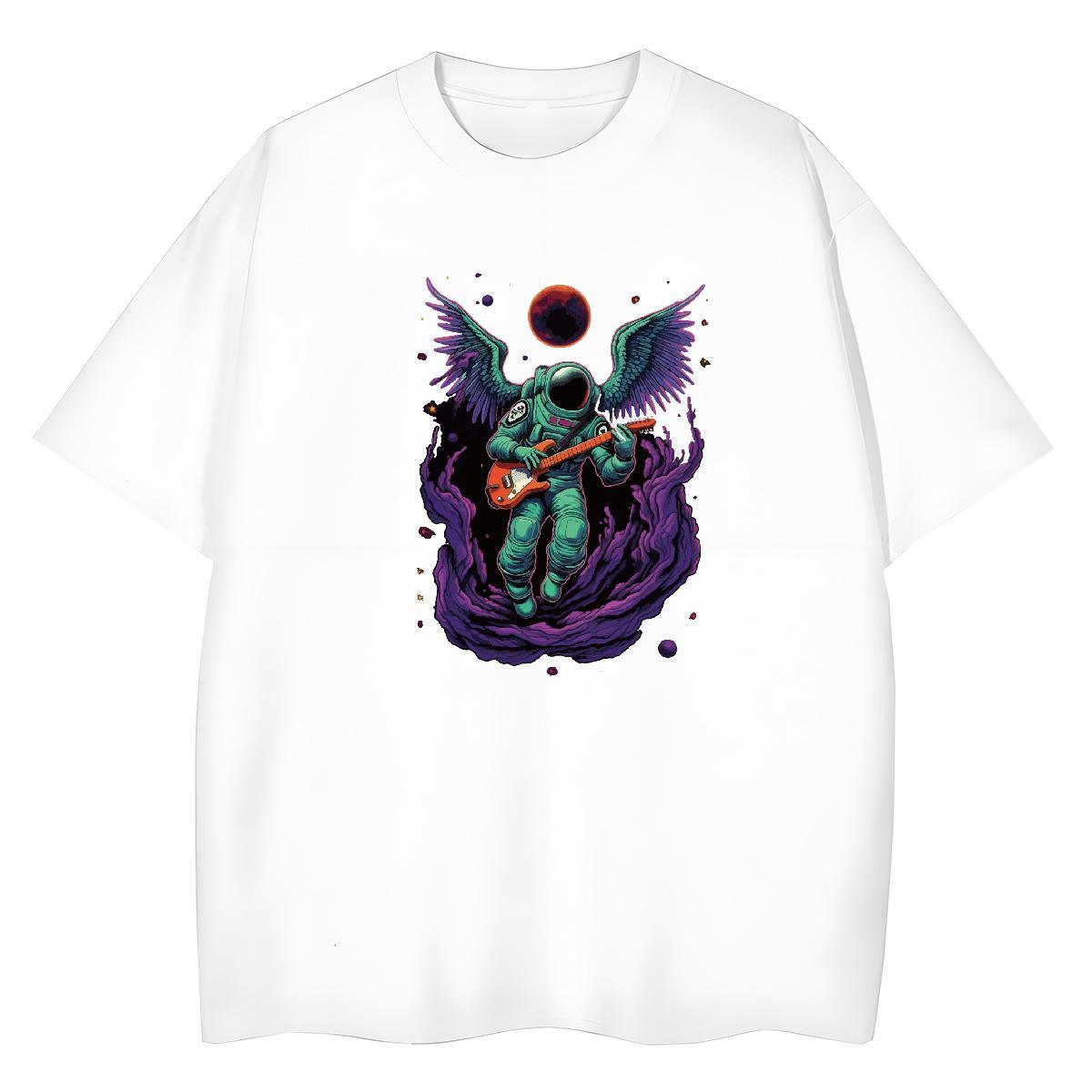 Loose Lady T shirt 230g Pure Cotton universe Sports Street Wear T-Shirts Crew Neck Cartoon Anime Tees