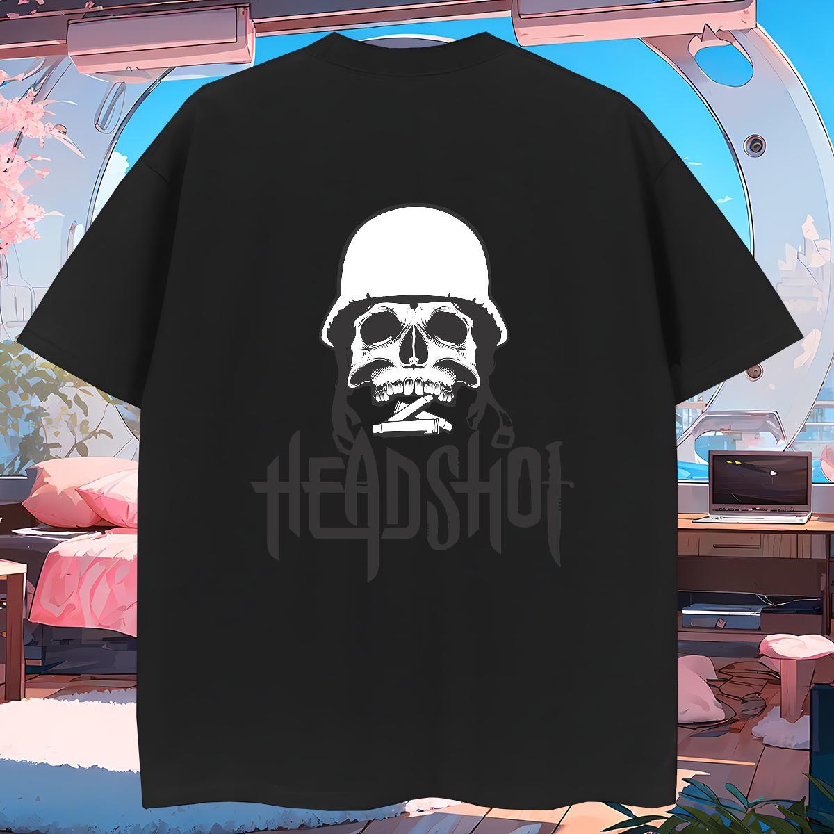 Unisex T Shirt For Man 230g 100% Cotton skull Street Casual Oversized 3XL 4XL Breathable Crew Neck Mens Tshirts Fashion Polos