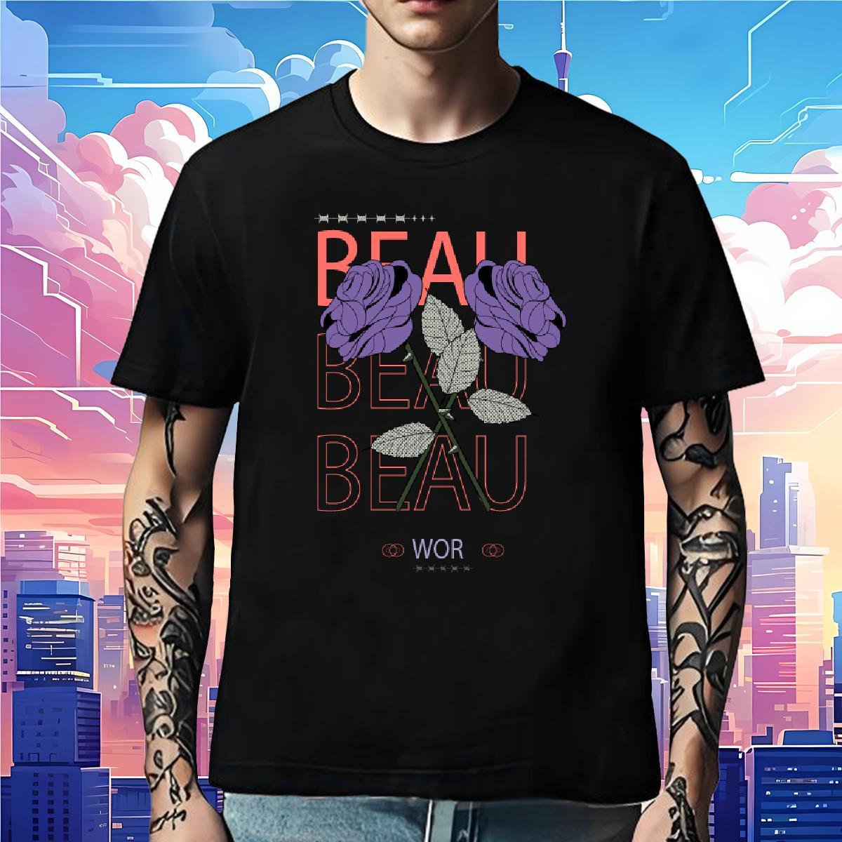 Cool Design Men T Shirts 100% Cotton 230g flower Casual Cartoon Printing L-4XL Pure Cotton Tshirts Custom Tops