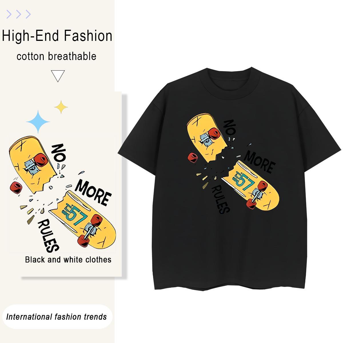 Soft Women Tees 230g Cotton letter Daily Outfit Women T Shirts Breathable Anime Top Shirts