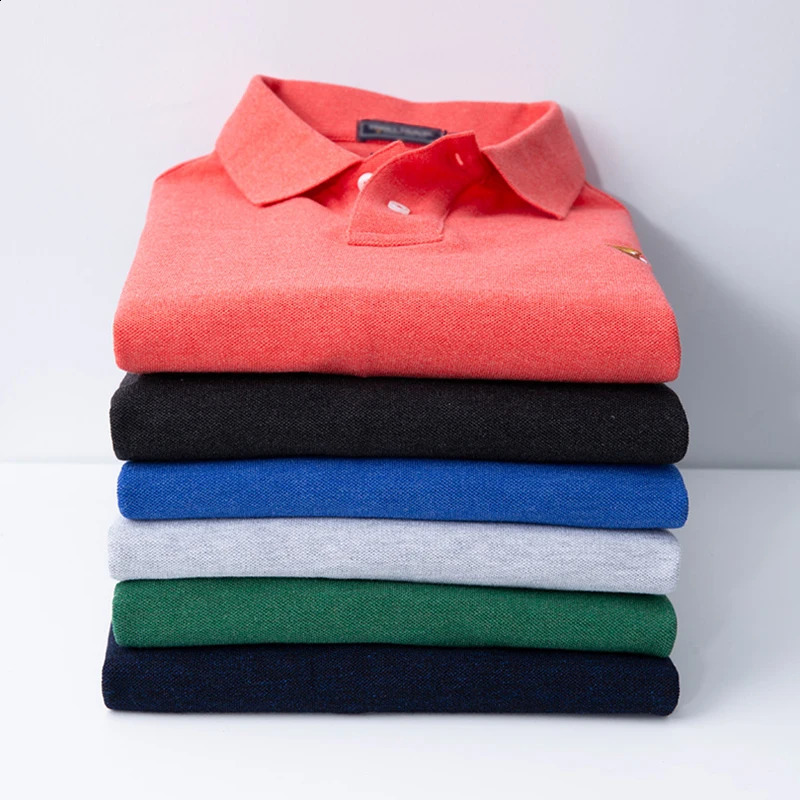 High quality 100% cotton national flag embroidered shirt casual polo mens long sleeved arrivals top Tshirt 240823