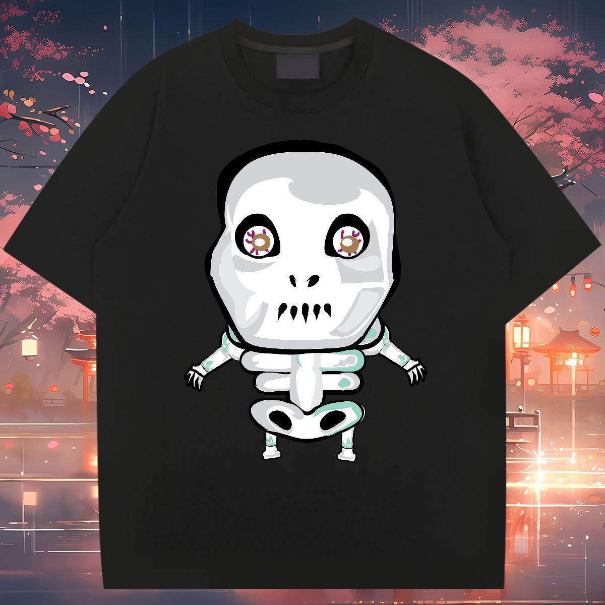High Quality T Shirts Men 230g Pure Cotton skull Spring Summer Custom Printed Crew Neck Tshirt for Man Woman Factory Direct Clothes