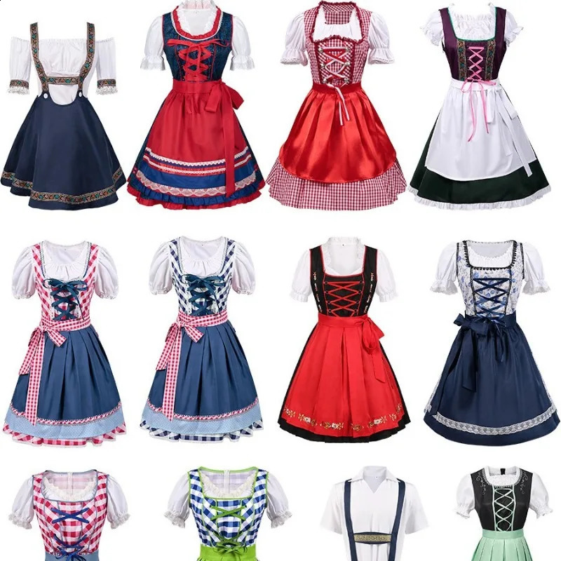 Halloween Carnival costume German Beer Festival split style hanging pants set Bavarian womens clothing 240823