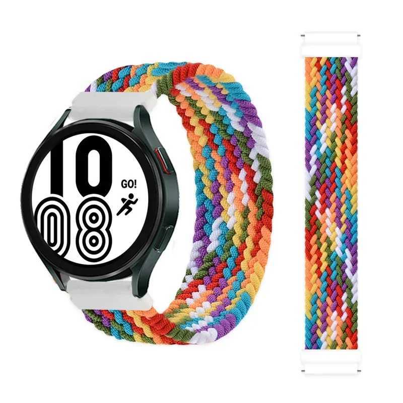 Woven single loop strap Amazfit GTS 4-3-pro-2e for Samsung Galaxy Watch 7/FE/6/5/4/3/6 classic/active 2 22mm/20mm bracelet W240824
