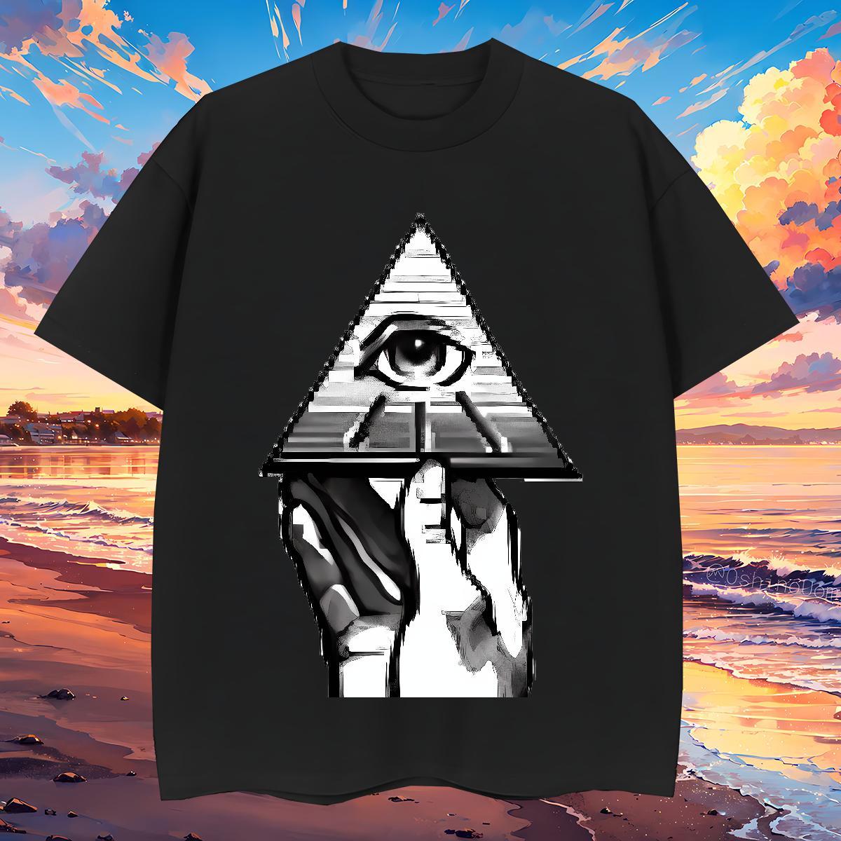 Brand Mens T Shirts 100% Cotton 230g eye of the devil Street wear Hip Hop DIY O Neck Short Sleeves Men Tops Tees DIY Customized Polos