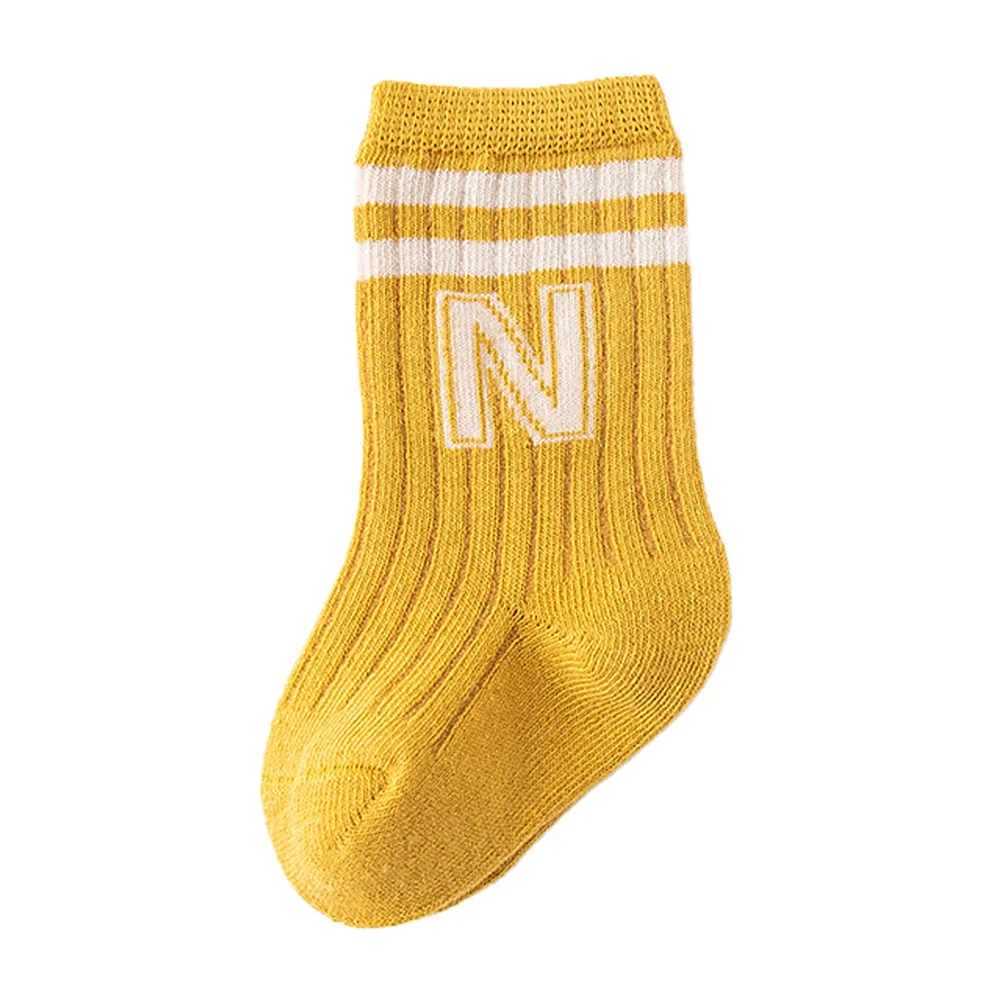 Children Boys Knit Soft Cotton Letter Socks Kids Long Knee High Socks Infant Baby Girls Cute Striped Socks Clothes Accessories CL240824