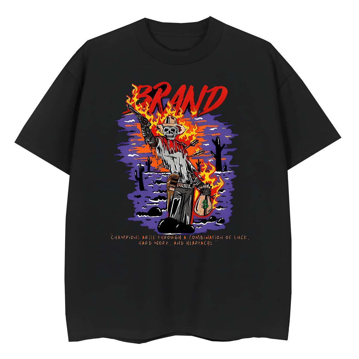 New Arrival Mens Tshirts monster Spring Summer 230g Pure Cotton Tops Tees Breathable Popular T shirt DIY Logo Oversized