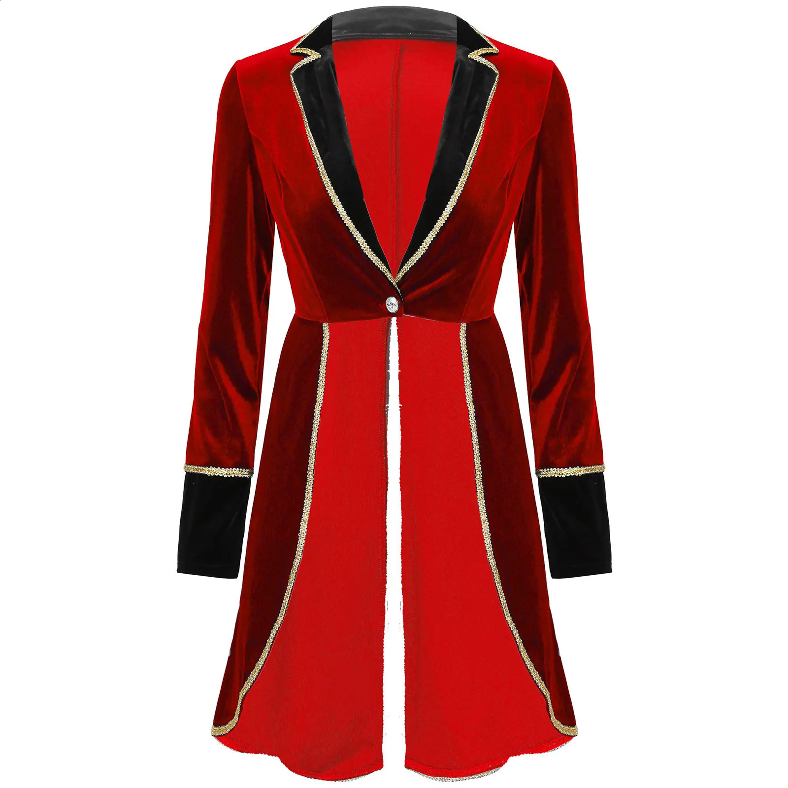 Halloween womens adult circus costume velvet long sleeved jacket Christmas carnival roleplaying holiday 240823