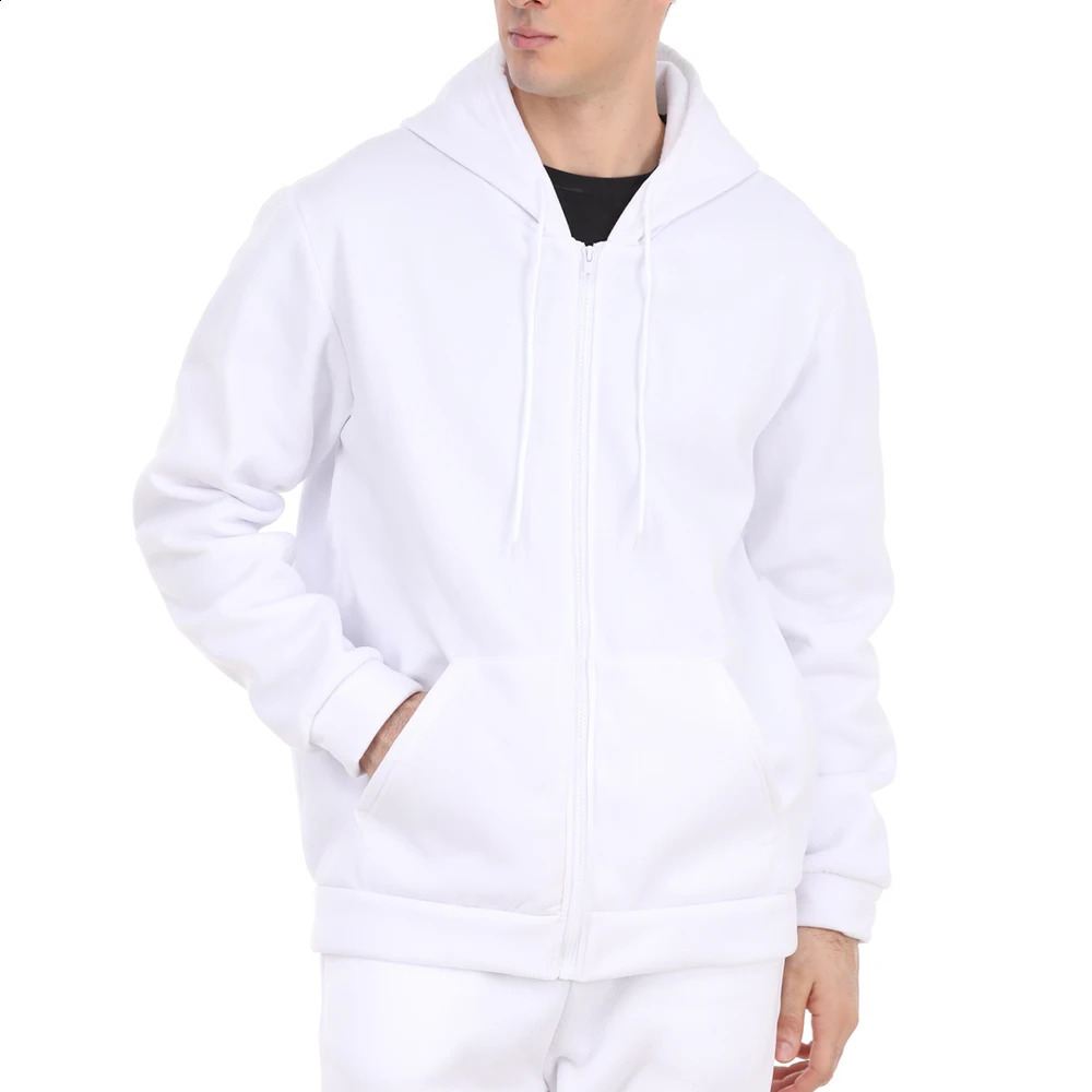 Casual Jacket Men Women Fleece Sweatshirts Loose Zip Hoodies Spring Daily Clothing Sports Coat Solid Color Jacket Y2k Streetwear 240823