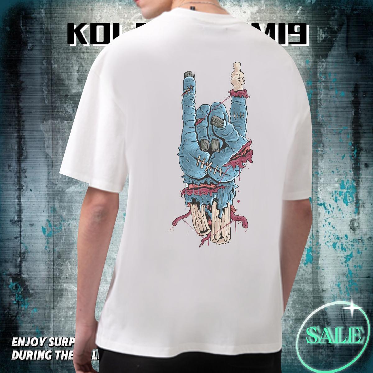 Brand T-Shirts 230g Pure Cotton hands Casual Daily Wear Graphic O Neck Short Sleeves Men Tops Tees Classic Casual Polos