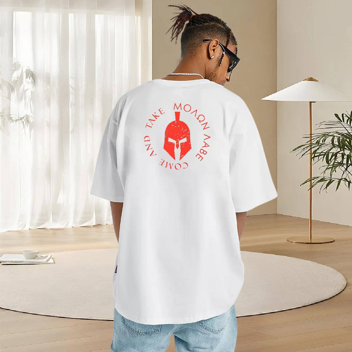 Loose Fit T Shirt For Man 230g 100% Cotton letter Beach Anime Crew Neck Men Clothes T-Shirt DIY Customized Tee Shirt