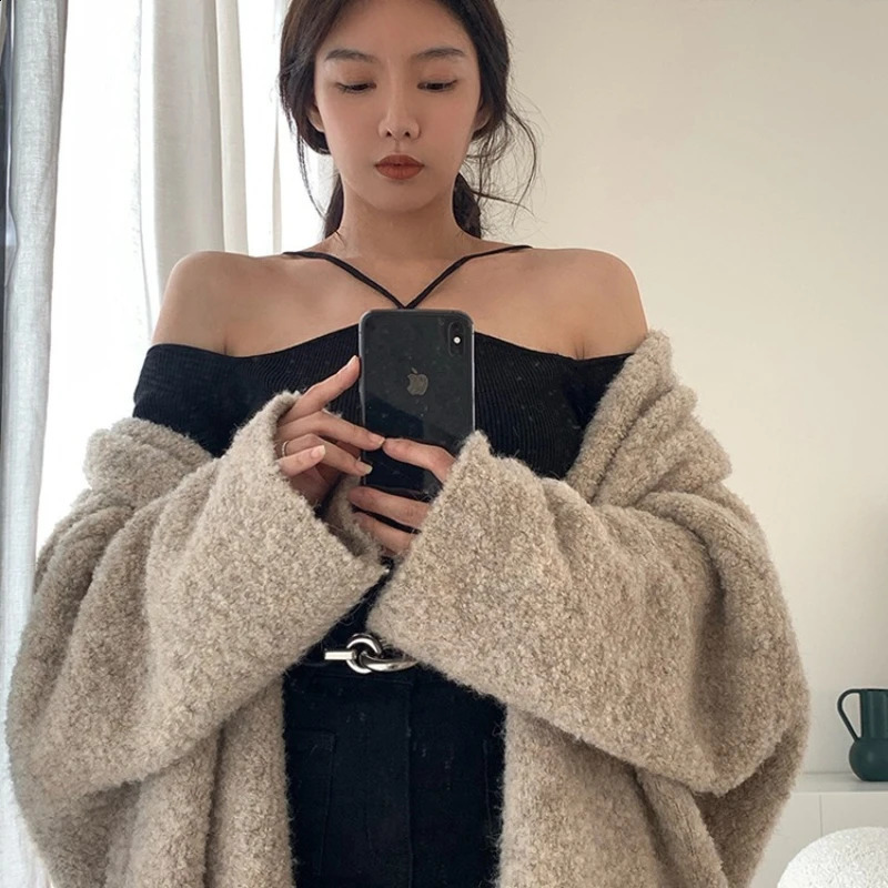 Women Crop Sweater Sexy Off Shoulder Slim Knitted Sweaters Long Sleeve Halter Knit Top Y2k Fashion Pullover Korean Streetwear 240824