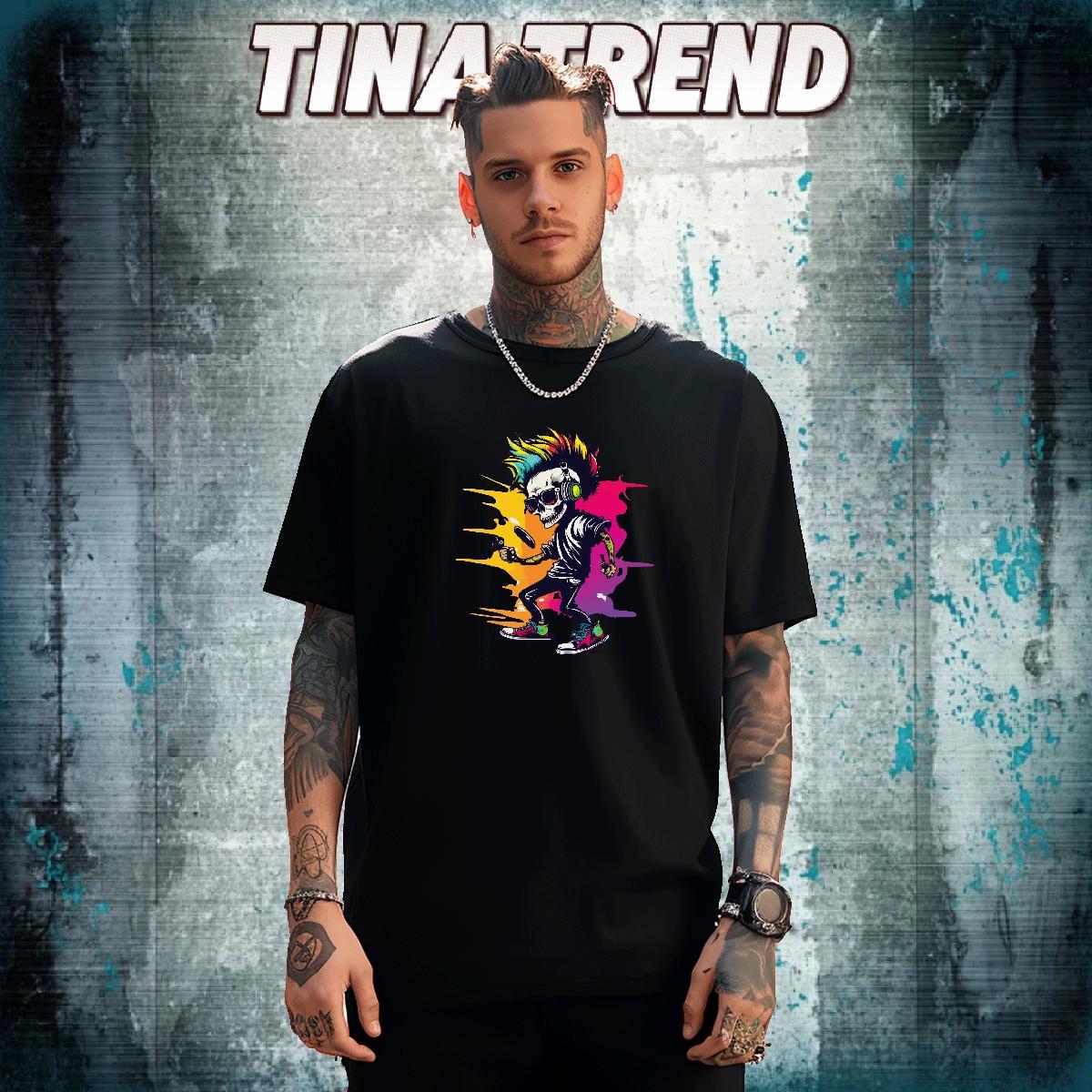 Popular T shirt 100% Cotton 230g skull Casual Skull Breathable Men Clothes T-Shirt Classic Tshirts