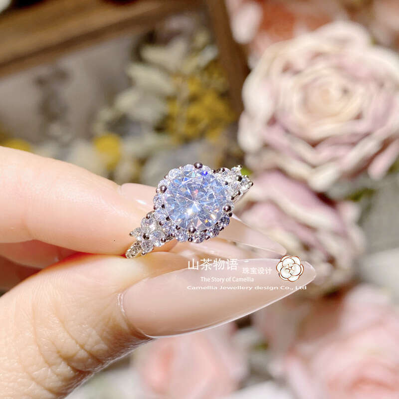 Band Rings 2024 New Luxury 925 Sterling Silver Diamond Luxury Big Wedding Rings Set for Bridal Women Engagement Finger Party Gift Designer Jewelry