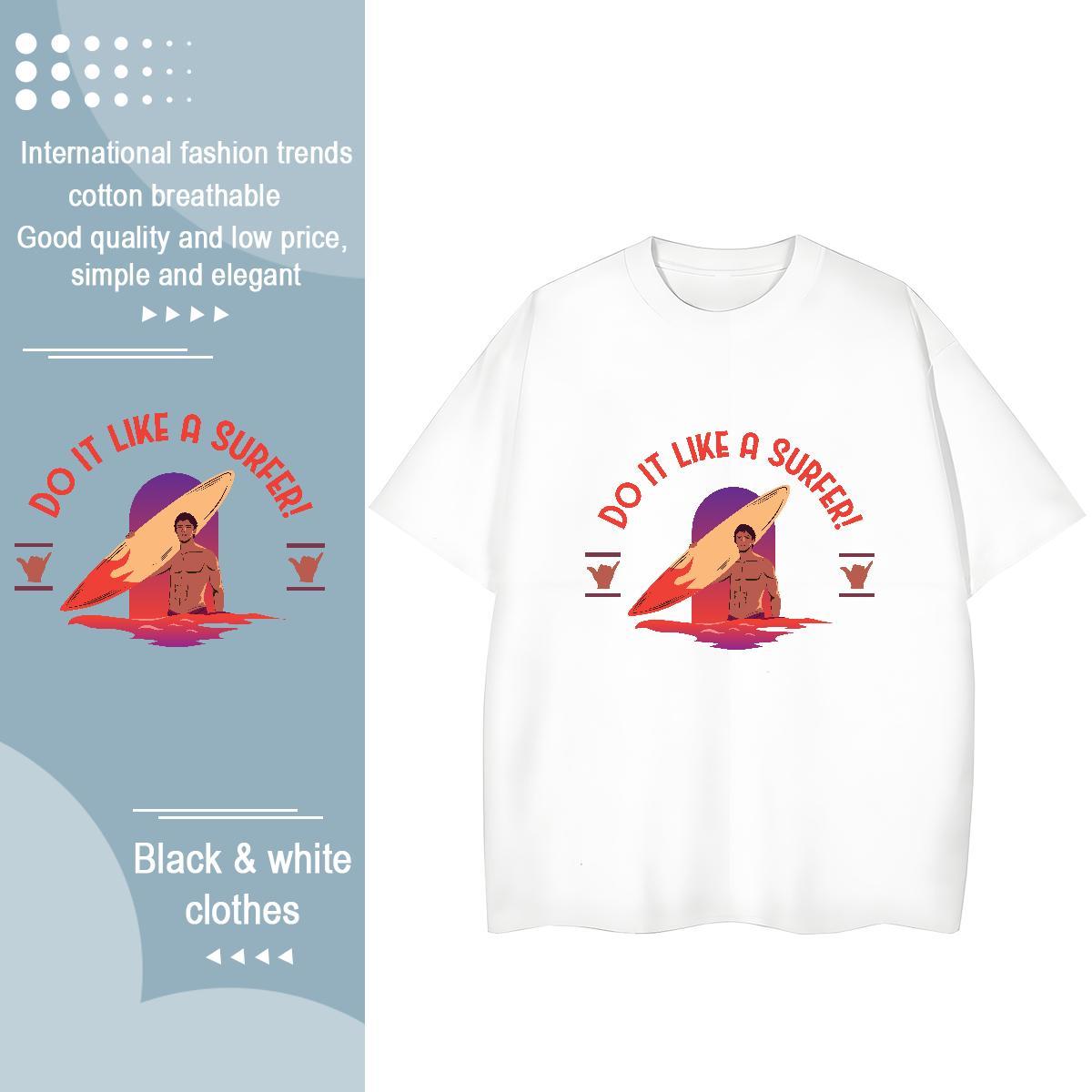 Lady Tshirt for Man Woman 230g Cotton skateboarding Street Casual T-Shirts for Women Breathable Crew Neck White Plus Size Tops Shirt