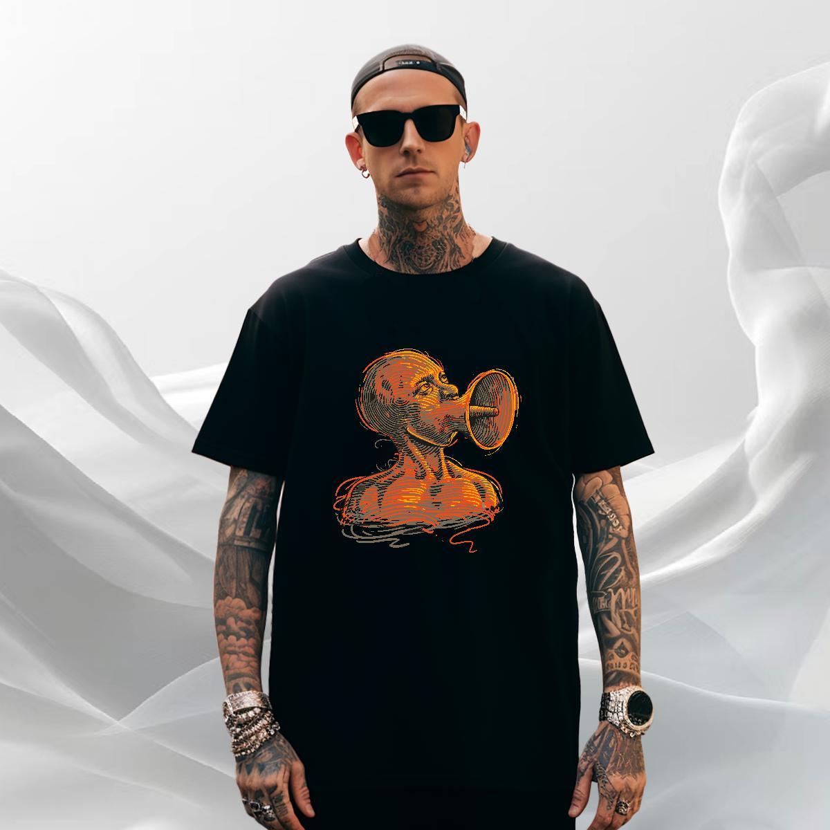 Popular T-Shirts for Men 100% Cotton 230g ET Sport Custom Anime Short Sleeve Soft Tshirts 2024 New Clothes