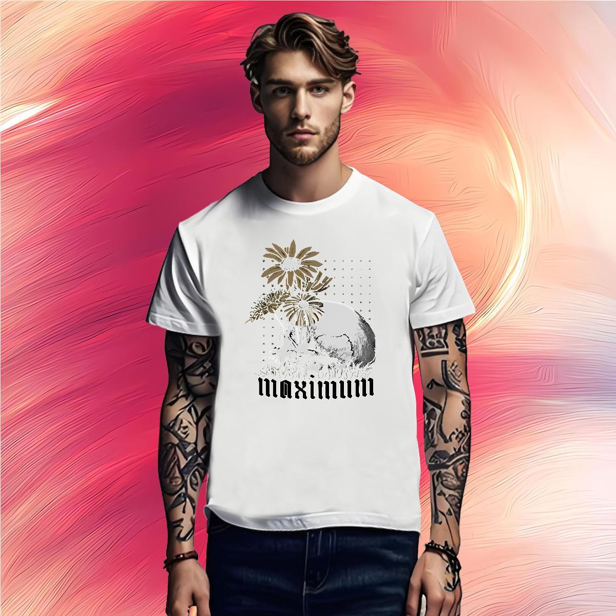 Loose T Shirt For Man 230g 100% Cotton skull Anime Printing Street Custom Big Size Round Neck Short Sleeve Couples T Shirts 2024 Summer Tees