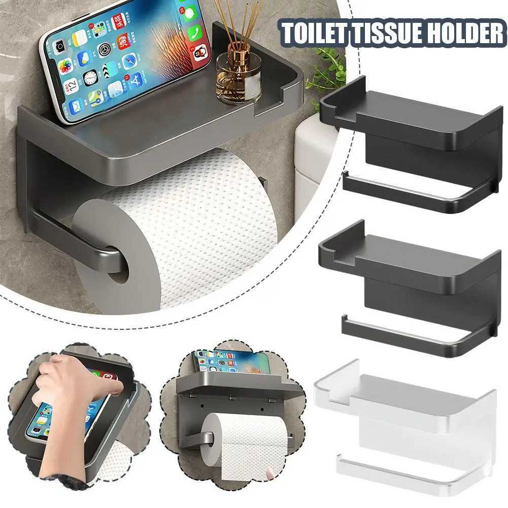 Wall Mounted Toilet Paper Holder Rustproof Thickened Plastic Storage Rack For Bathroom Kitchen Toilet Paper Roll Holder O8l3 M240824