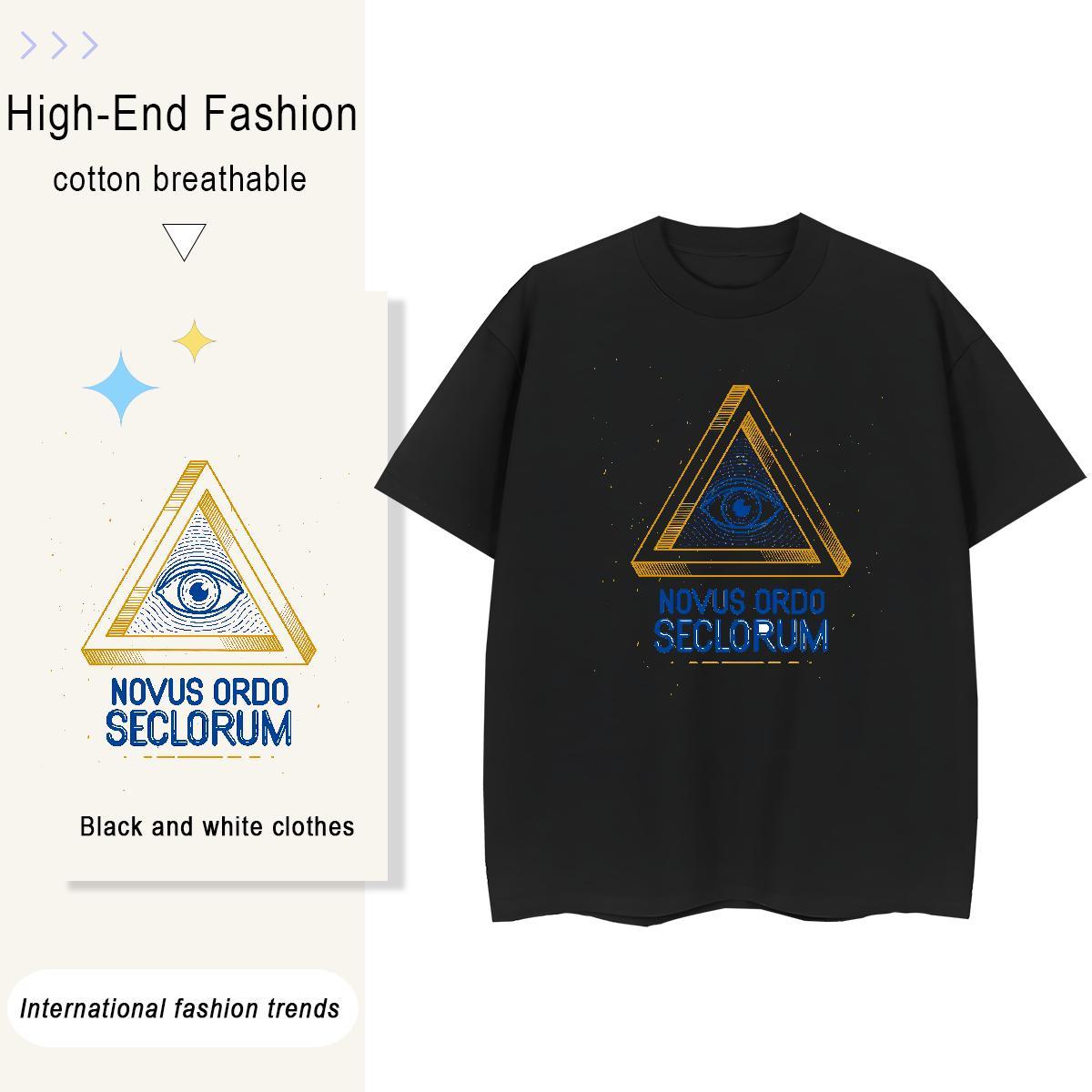 Free Shipping T Shirts Men 230g 100% Cotton eye of the devil Summer Casual Plus Size Cartoon Crew Neck Tshirt for Man Woman Customized Clothes