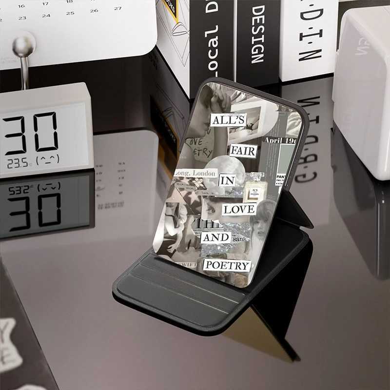 Cosmetic Tools Hand-held Desktop Stand Mirror High Definition Folding Makeup Mirror Light Weight Easy To Carry Vanity MirrorXJ241213