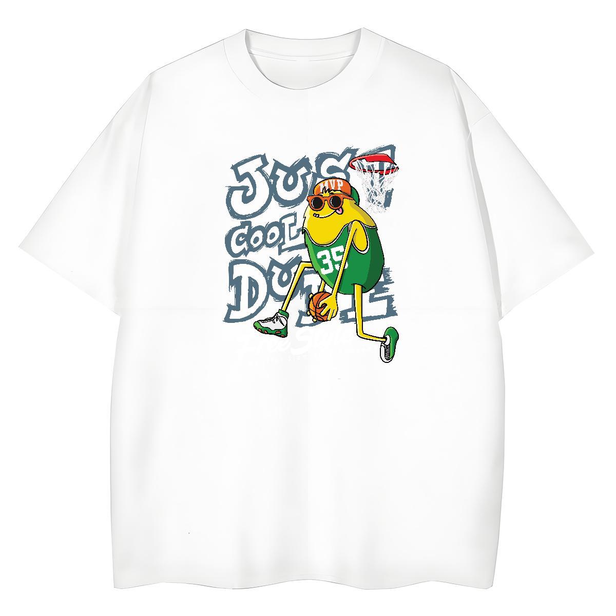 Nice Couples T Shirts 230g Pure Cotton role High Street Hip Hop T Shirt For Woman Breathable Crew Neck Plus Size Cartoon Tops Shirt