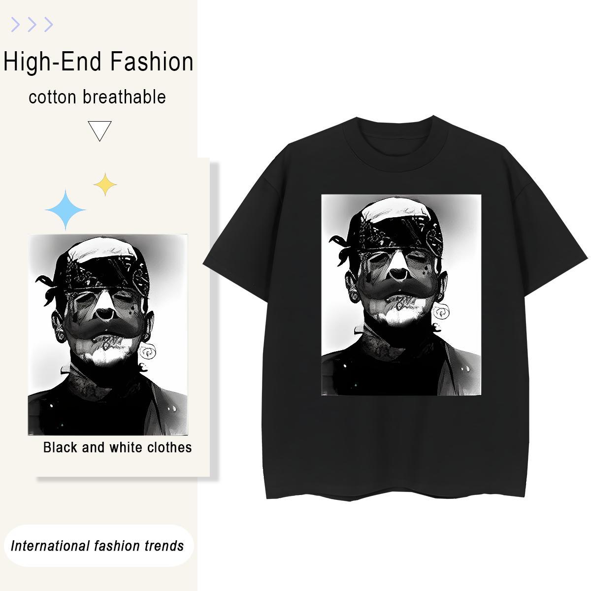 TOP Quality Men T Shirts 230g 100% Cotton portrait Home Outdoor DIY Logo Oversized Pure Cotton Men Clothes T-Shirt Fashion New Tops Shirt
