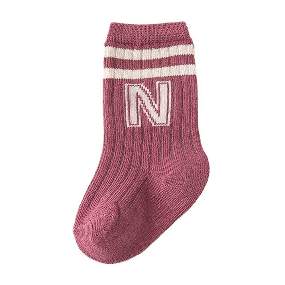 Children Boys Knit Soft Cotton Letter Socks Kids Long Knee High Socks Infant Baby Girls Cute Striped Socks Clothes Accessories CL240824