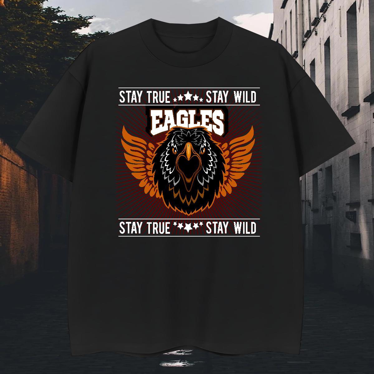 Custom Men Tops Tees eagle Home Outdoor 230g Cotton Tees Shirts Breathable Short Sleeve Unisex T shirt Custom Printed