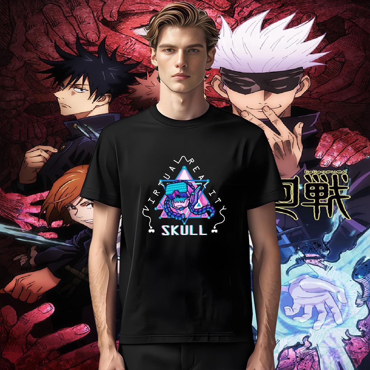 Popular Men T Shirts 230g 100% Cotton skull Spring Summer Oversized 3XL 4XL Breathable Short Sleeve Tshirt for Man Woman New Designer Tops