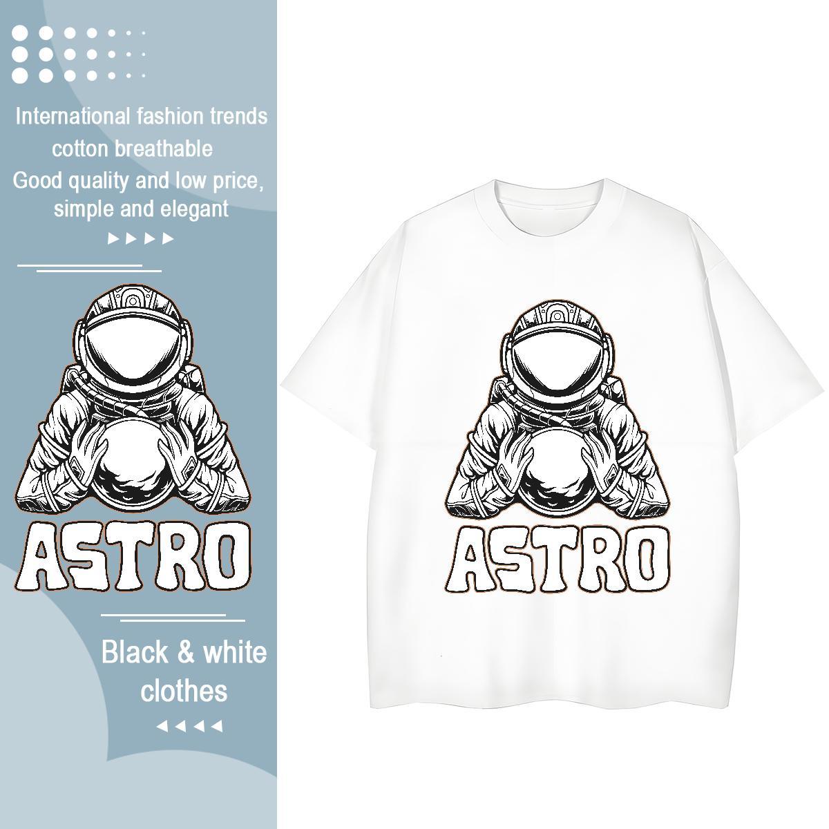 Free Shipping Couples T Shirts 230g Pure Cotton universe Home Outdoor Womens T Shirts Breathable Crew Neck Anime Oversized Tee Shirt